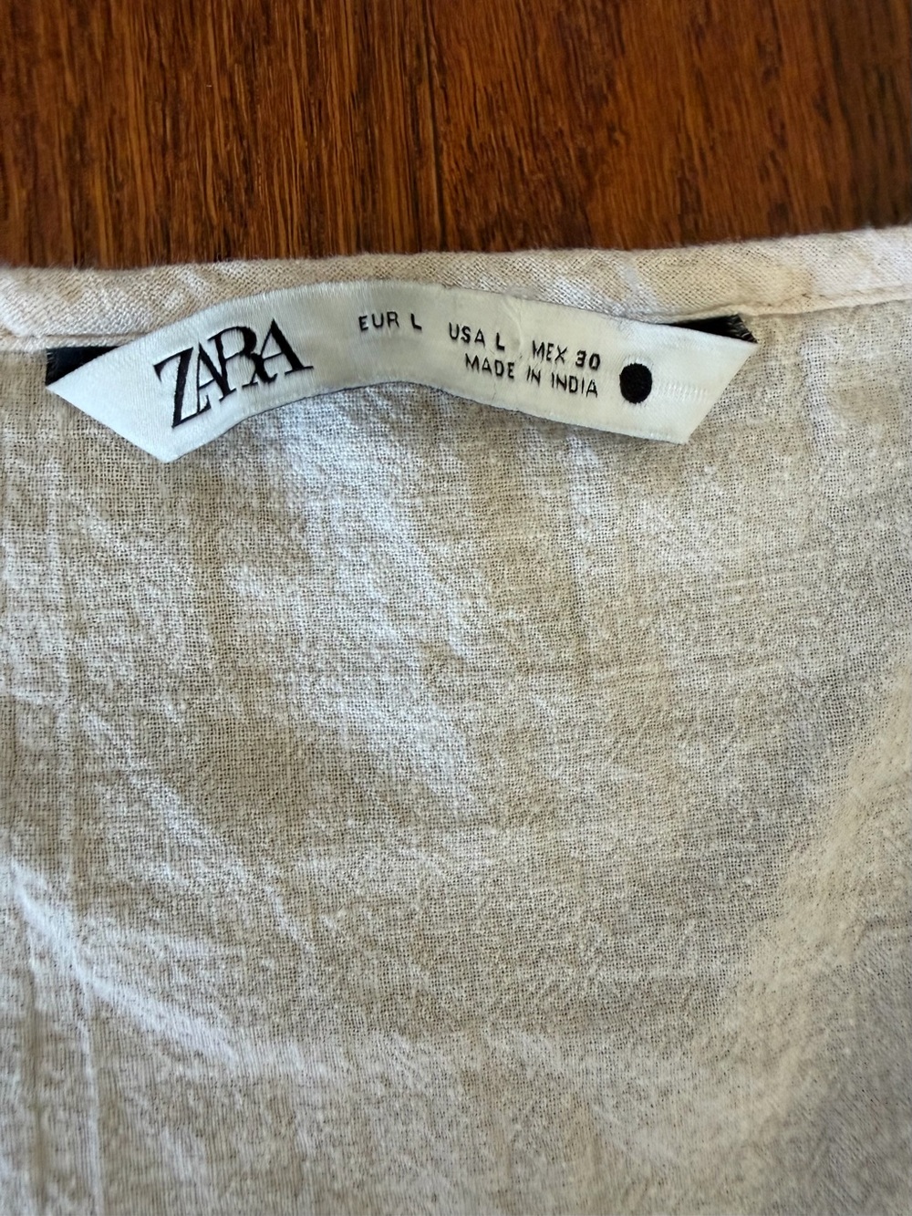 Zara Embroidered Linen Blend Mini Dress size L - Picture 8 of 12